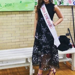Black Floral Midi Dress